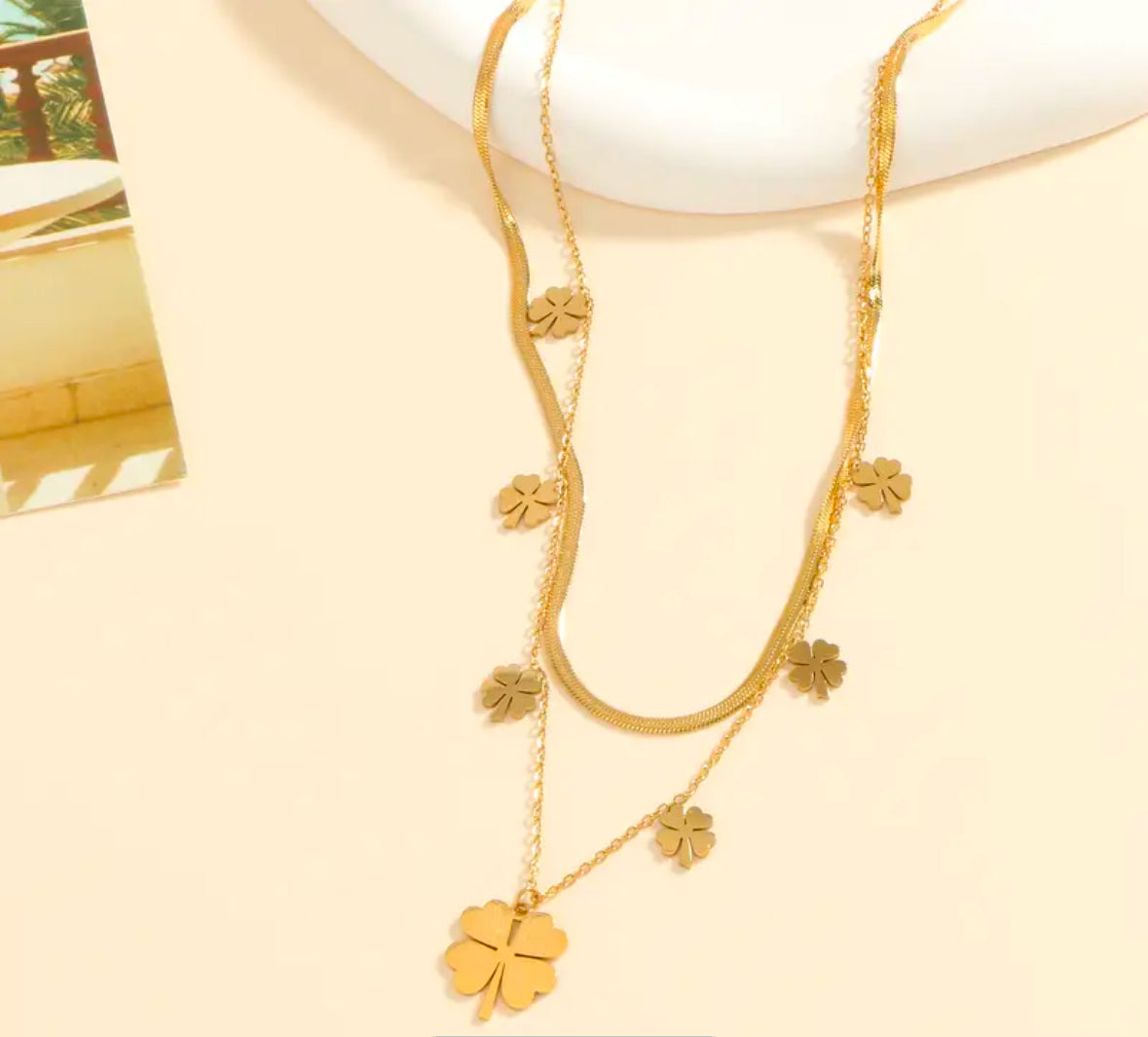 DOUBLE CLOVER - NECKLACE